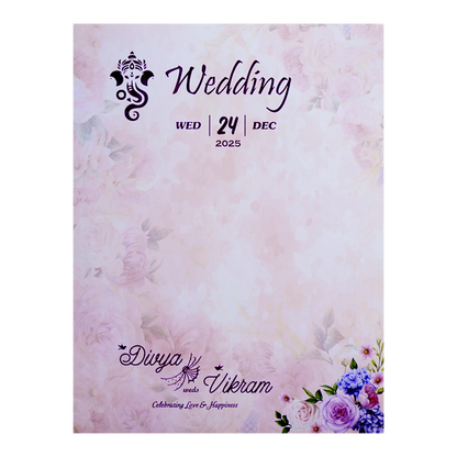 Colourful Floral Wedding Card With a Gold Touch-KNKC4061-King of Cards