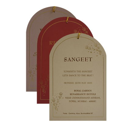 Light Brown Nameplate Wedding Card-King of Cards