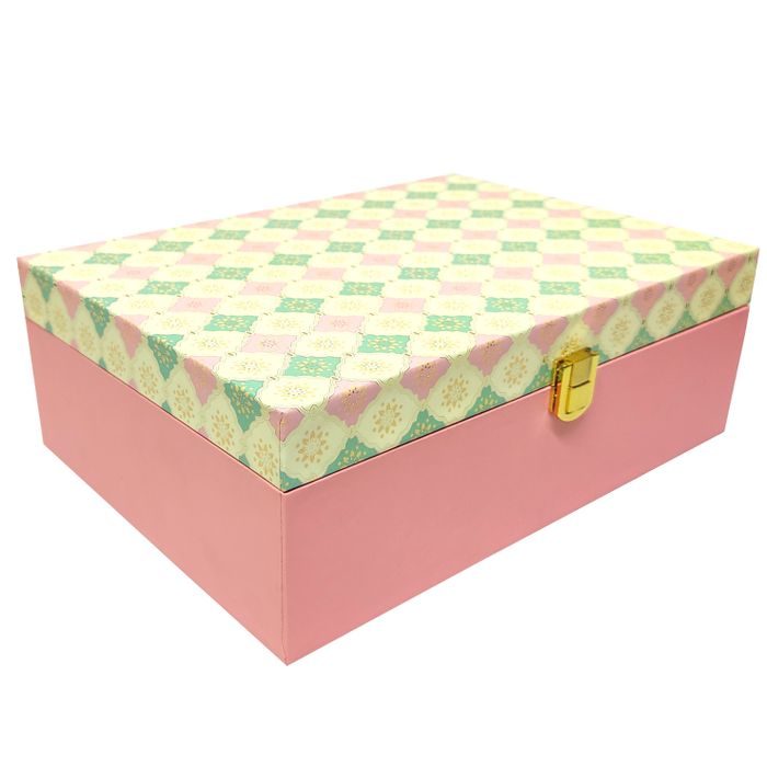 Pink And Green Modern Box Invitation-KBX0303-King of Cards