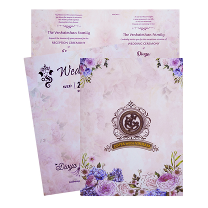 Colourful Floral Wedding Card With a Gold Touch-KNKC4061-King of Cards