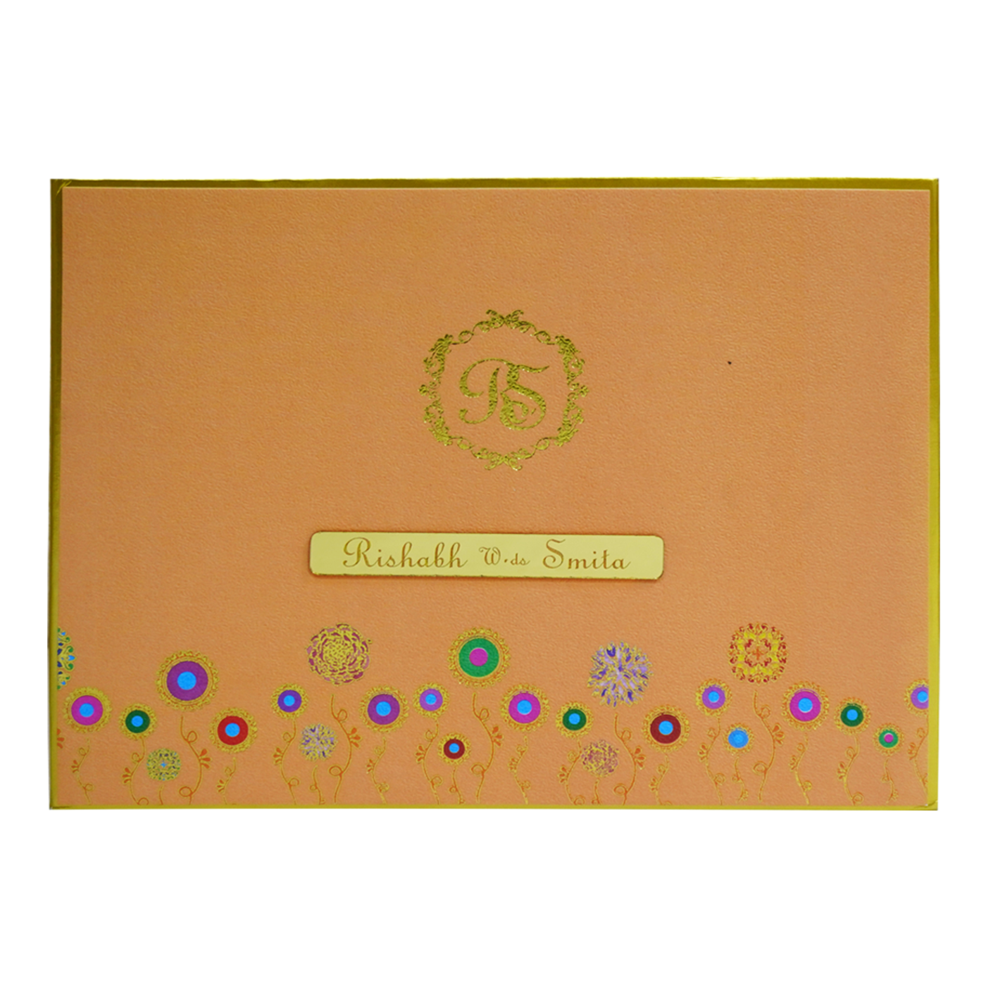 Orange Padded Designs Wedding Card-King of Cards