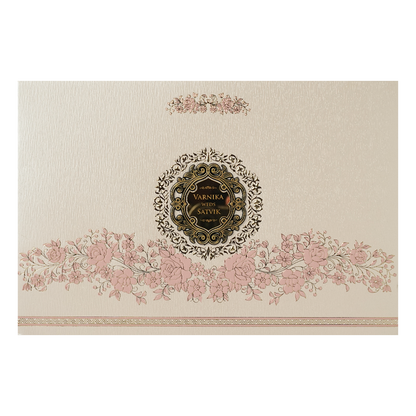 Pink Floral Padded Wedding Card-KSSC2370