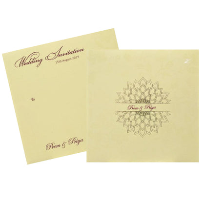 Alluring Floral Theme With Gold Foiling Wedding Card - KND8005C-King of Cards