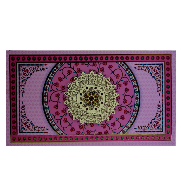 Pink Mandala Floral Box Invitation-King of Cards