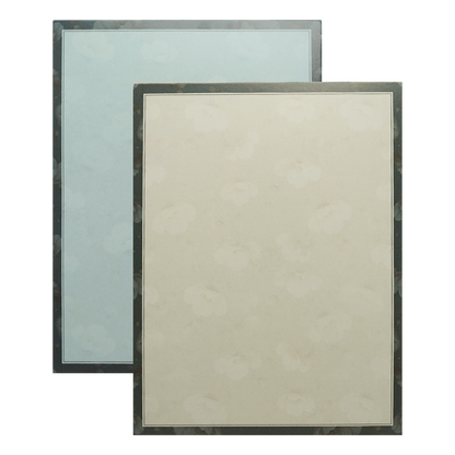 Navy Blue Floral Gatefold Wedding Card-KAK01090