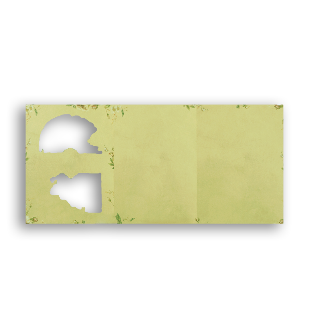 Green Floral Laser Cut Wedding Invitation Card - KJTS1863