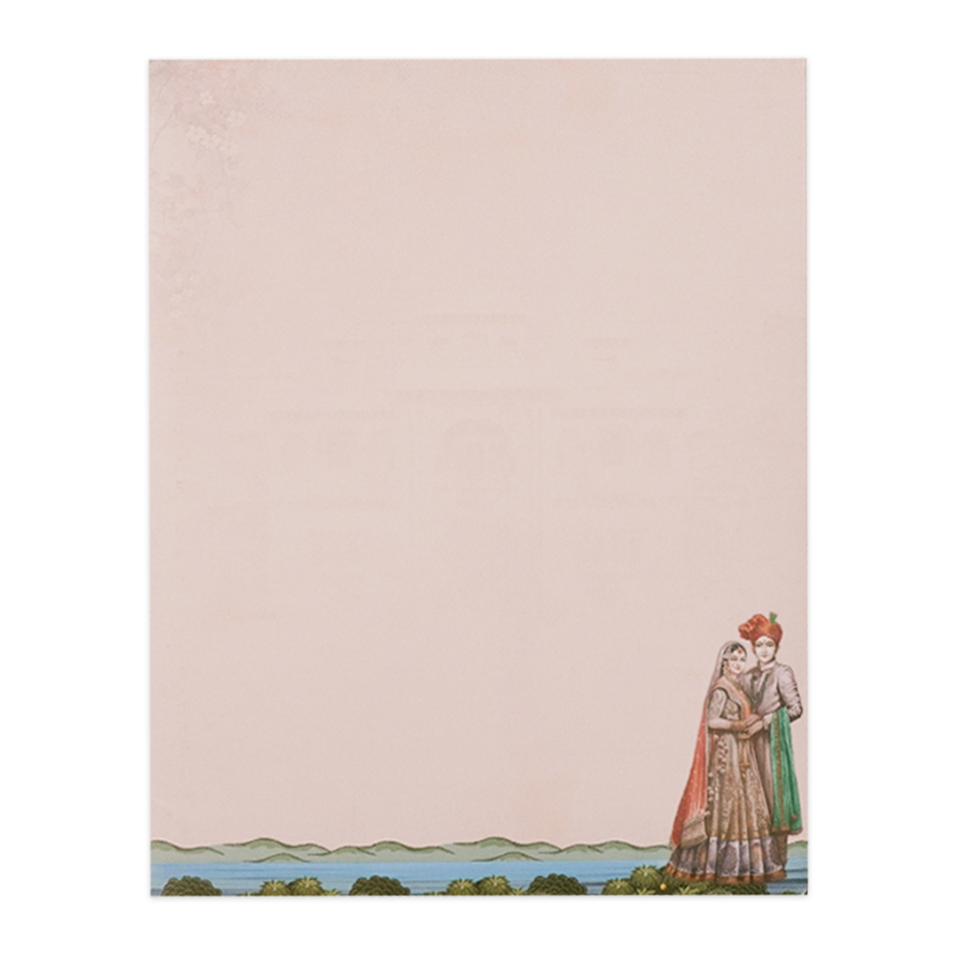 Pink Royal Horse Couple Wedding Card-KNKJ1154