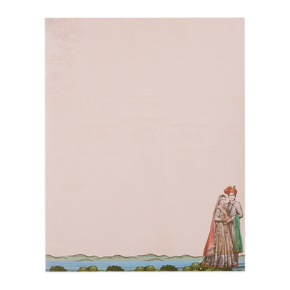 Pink Royal Horse Couple Wedding Card-KNKJ1154