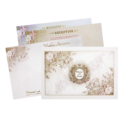 Check out Grey Floral Frame Padded Wedding Card at best price. ?WhatsApp Support ?Express Delivery.