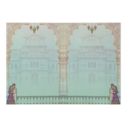 Pastel Traditional Bride Groom Invitation Card-KNPP684B