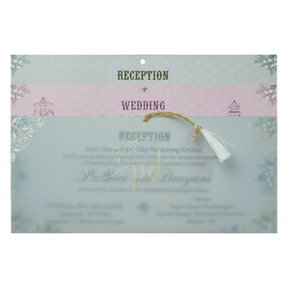 Pastel Pink Floral Laser Cut Wedding Invitation Card - KJTS1852