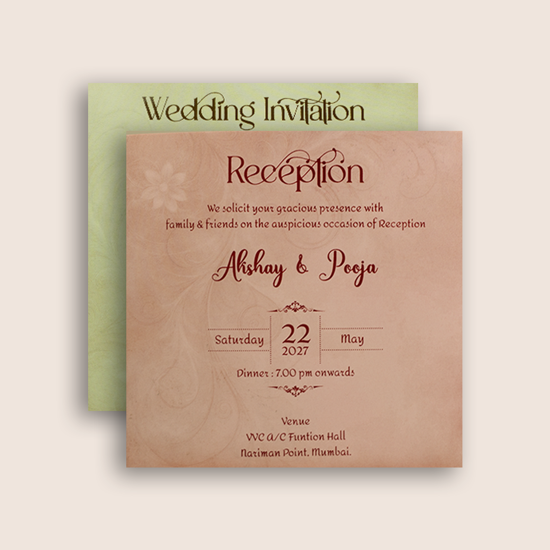 Pastel Blue Floral Wedding Card - KPR07150
