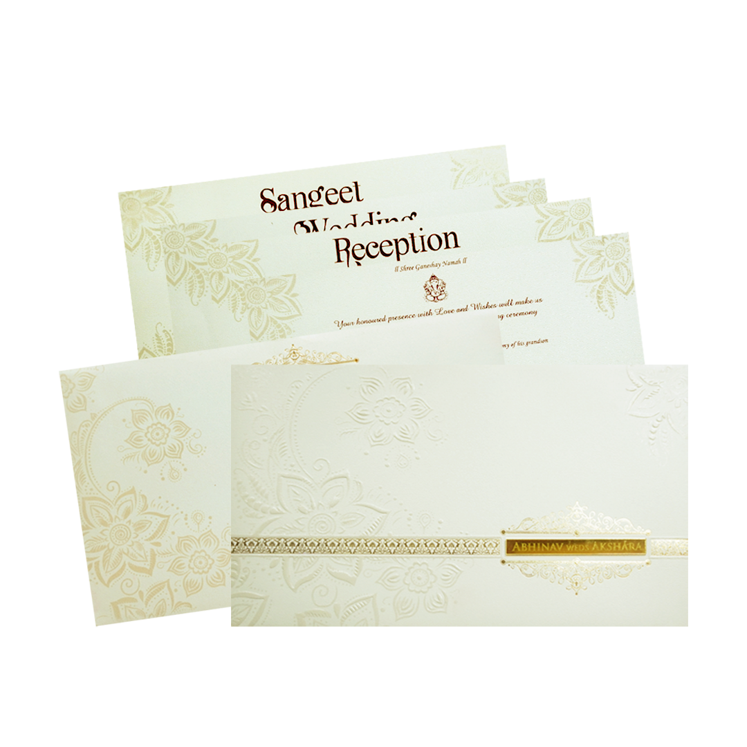 Mint Grey Mandala Border Wedding Invitation Card-King of Cards