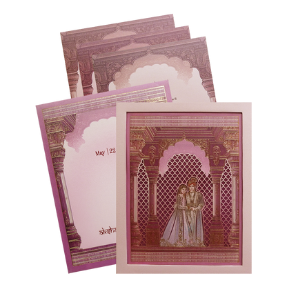 Lavender Royal Bride Groom Arch Wedding Invitation Card-King of Cards