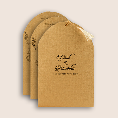 Metallic Gold Laser Cut Wedding Invitation - KMARA610