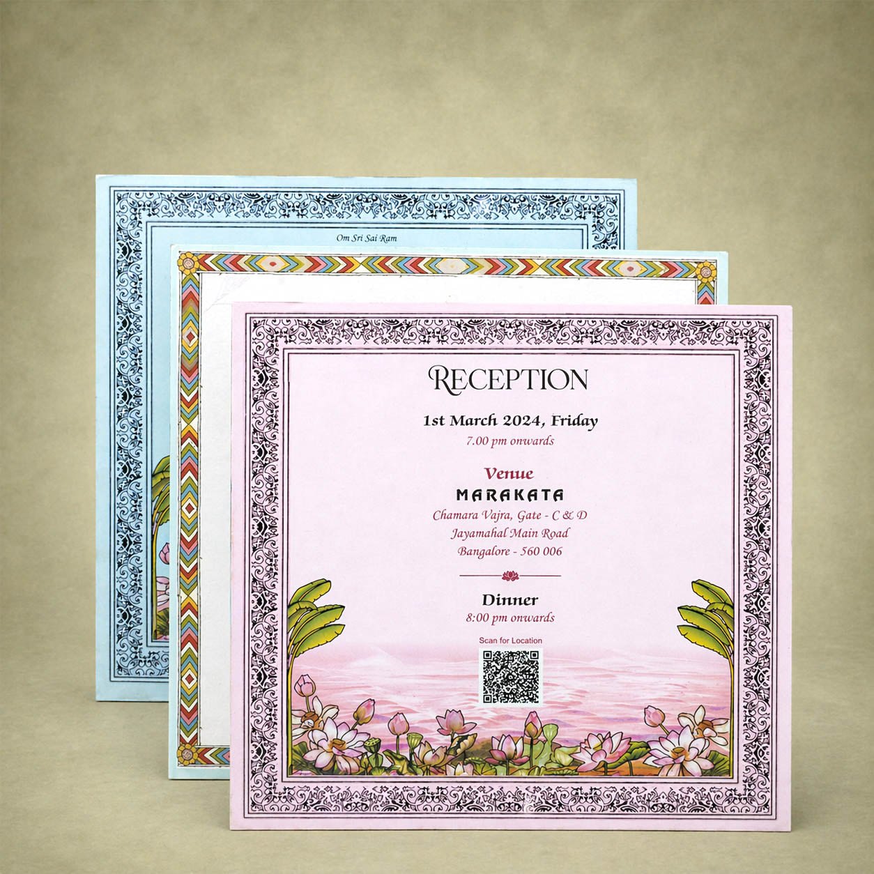 Blue Premium Temple Arch Luxury Invitation Box – KNLW202572