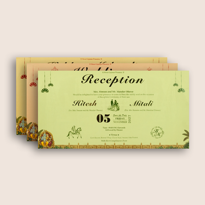 Brown Lord Balaji Padmavathi Padded Wedding Invitation - KSH27090