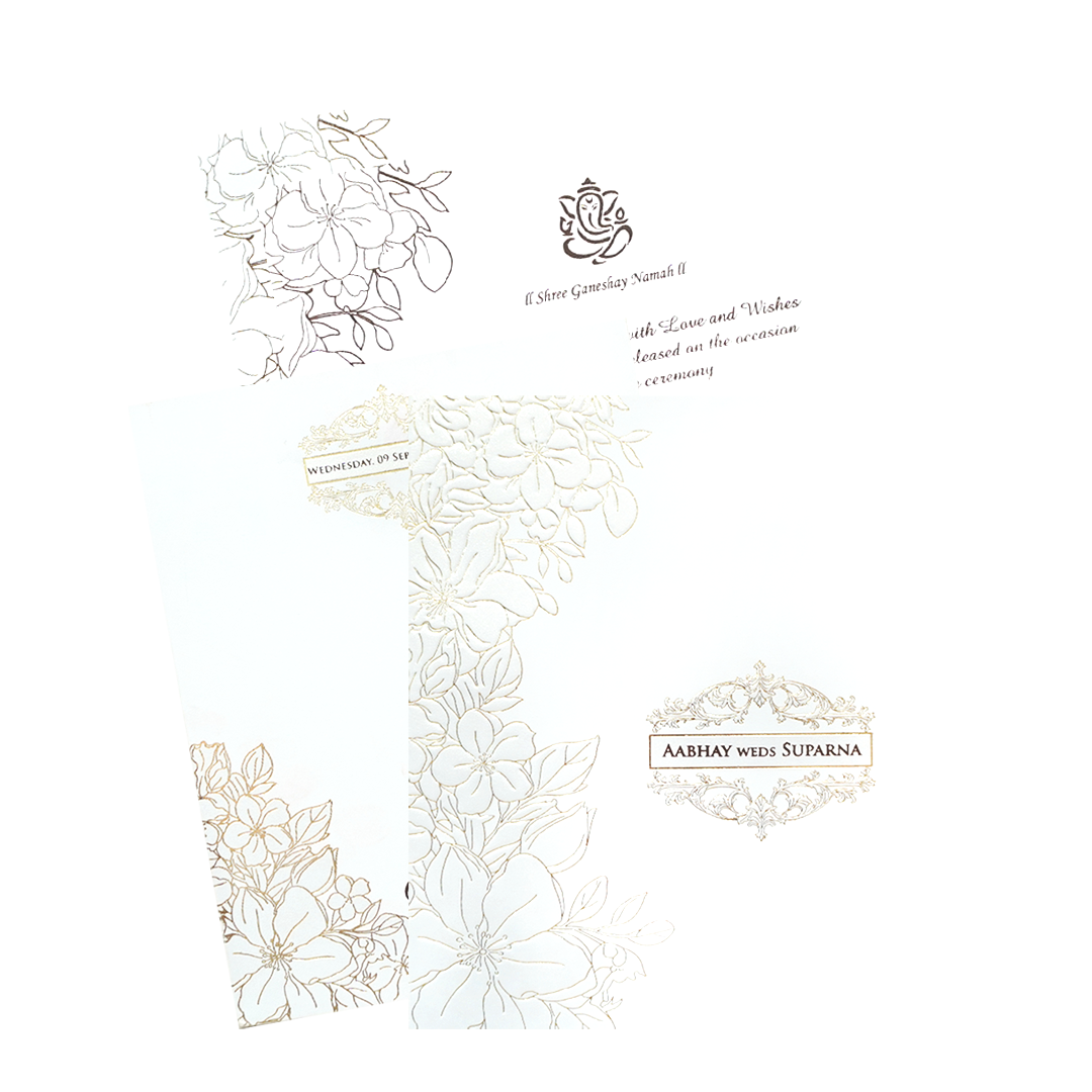 White Floral Grace Wedding Invitation-KPR06620