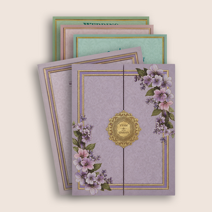 Lavender Floral Door Style Wedding Invitation - KPR07240