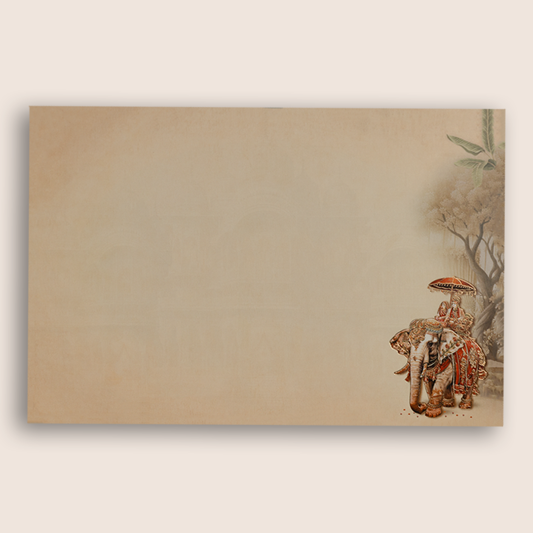 Brown Royal Palace Padded Wedding Card - KAA05980