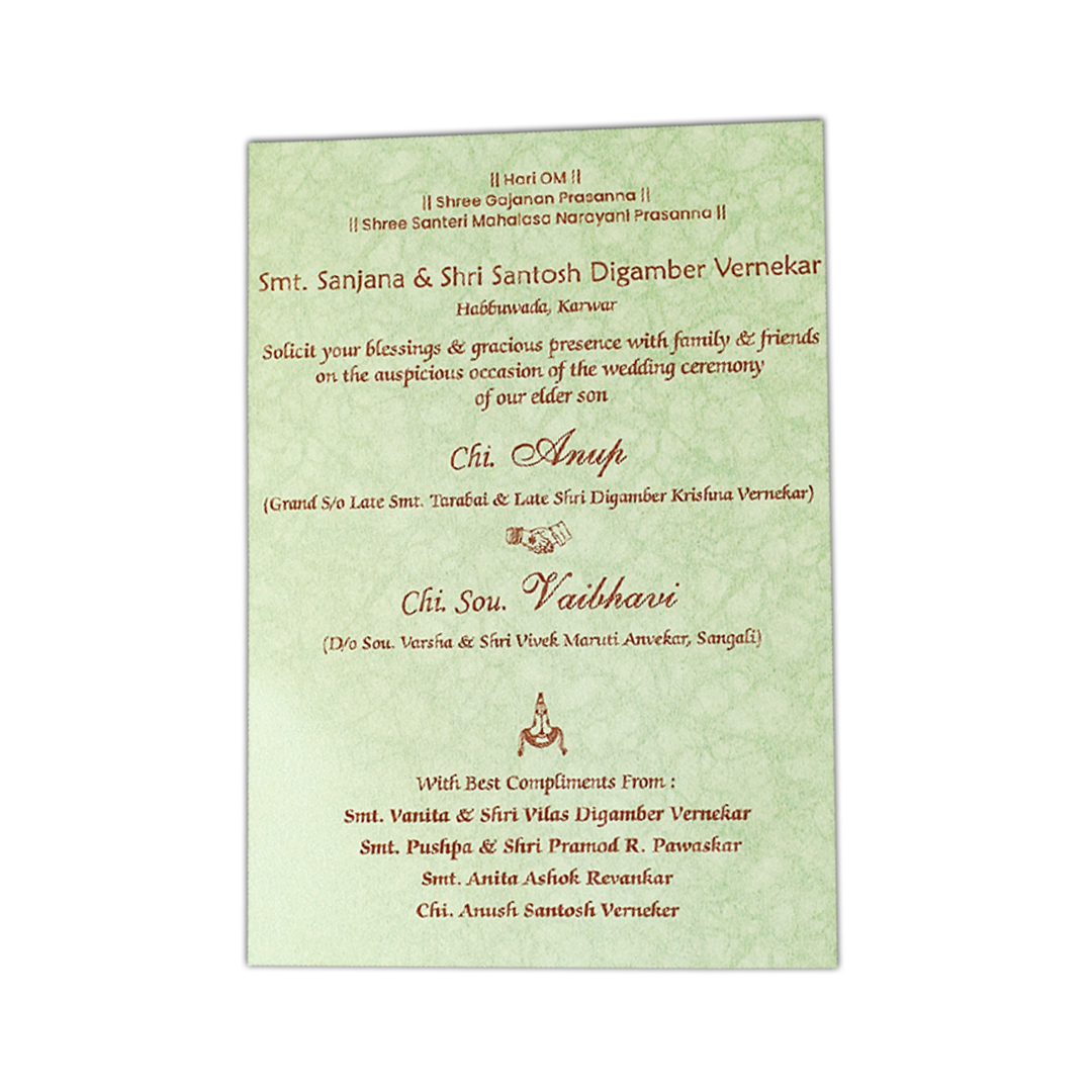 Classic Green Gatefold Wedding Card-KNKR040N