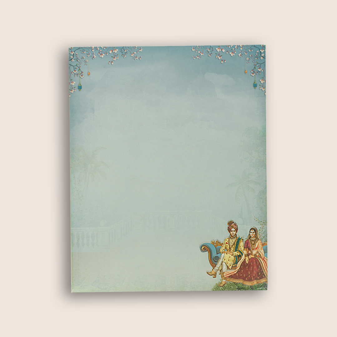Grey Royal Bride Groom Padded Wedding Card - KAA05580
