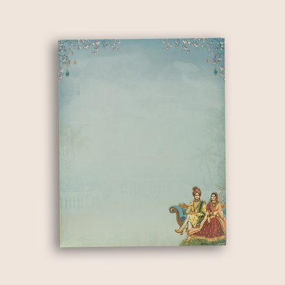 Grey Royal Bride Groom Padded Wedding Card - KAA05580