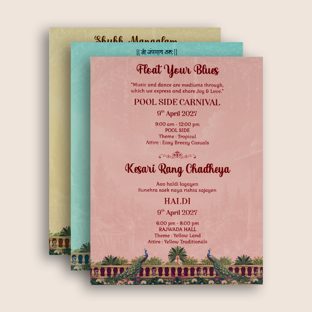 Blue Velvet Lord Radha Krishna Luxury Box Invitation - KSI33280