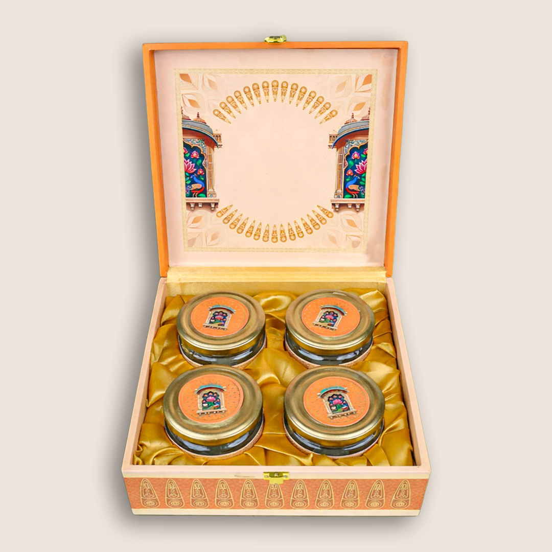 Elegant Orange Lotus Luxury Sweet Jar Box-KBX10107