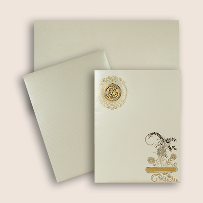 Cream Floral Invitation Card - KNWT5027