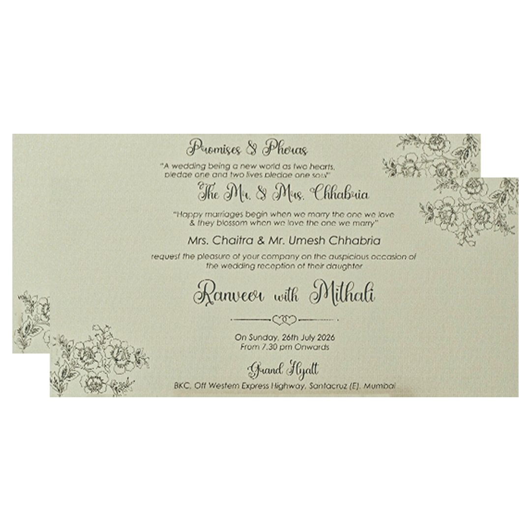 Grey Mandala Wedding Card-KSI64880