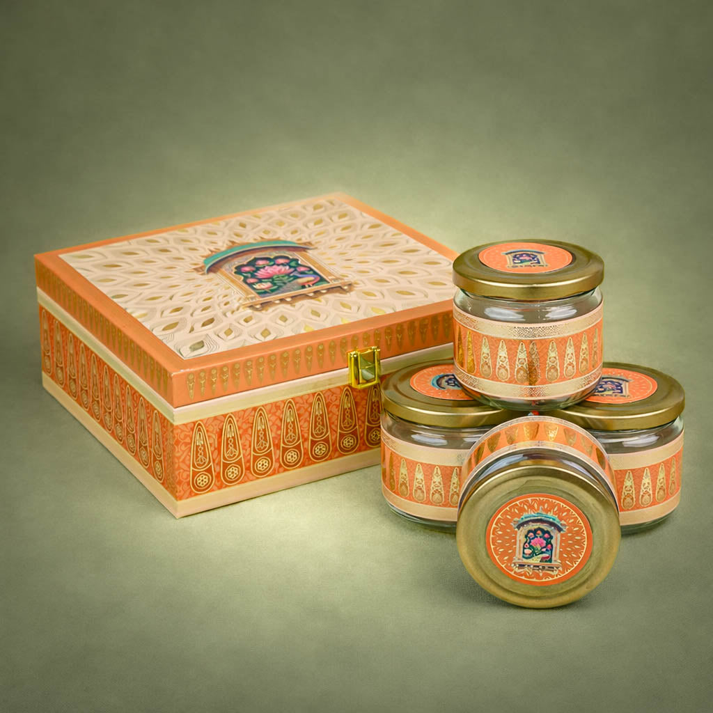 Elegant Orange Lotus Luxury Sweet Jar Box-KBX10107