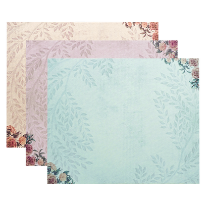 Green Floral Gold Padded Wedding Card-KJTS1770