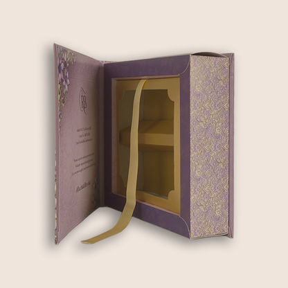 Lavender Floral Arch Royal Wedding Invitation Box - KSI33260