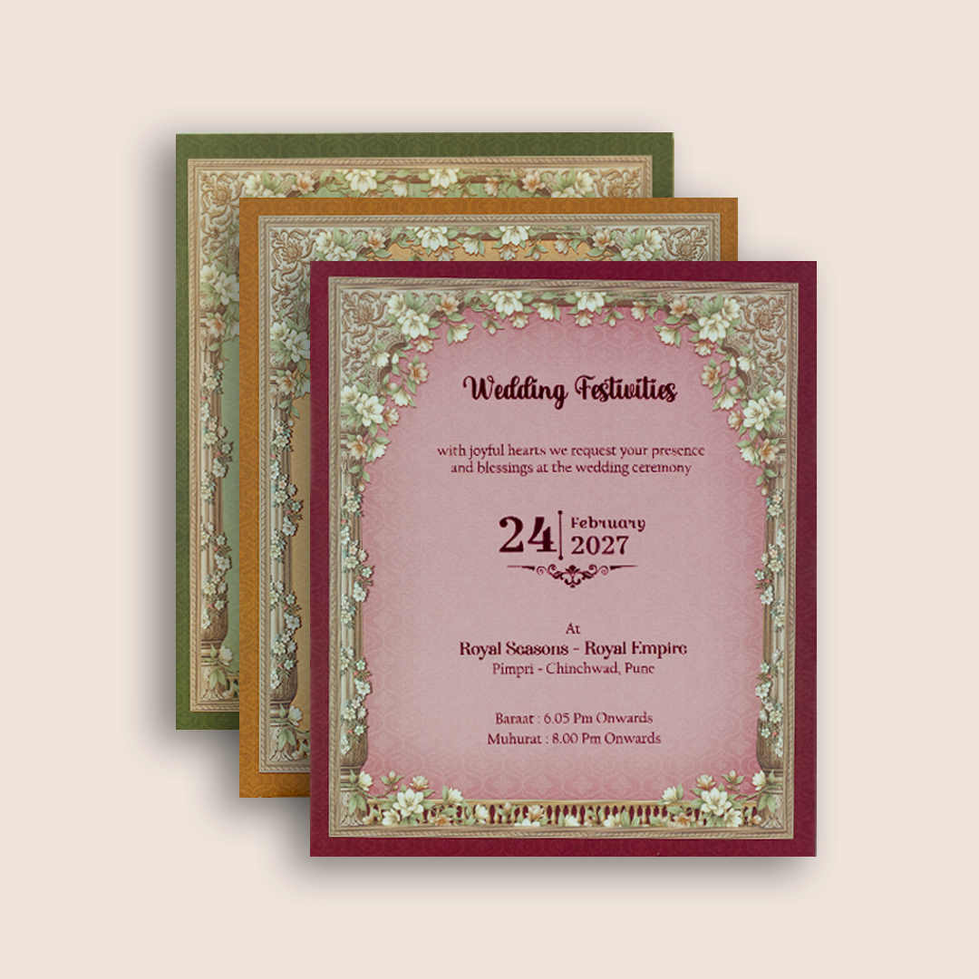 Royal Purple Palace Premium Wedding Invitation Box  - KSI33270