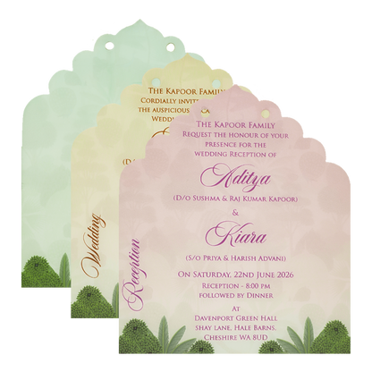 Pastel Mint Garden Theme Wedding Card-KFR16030