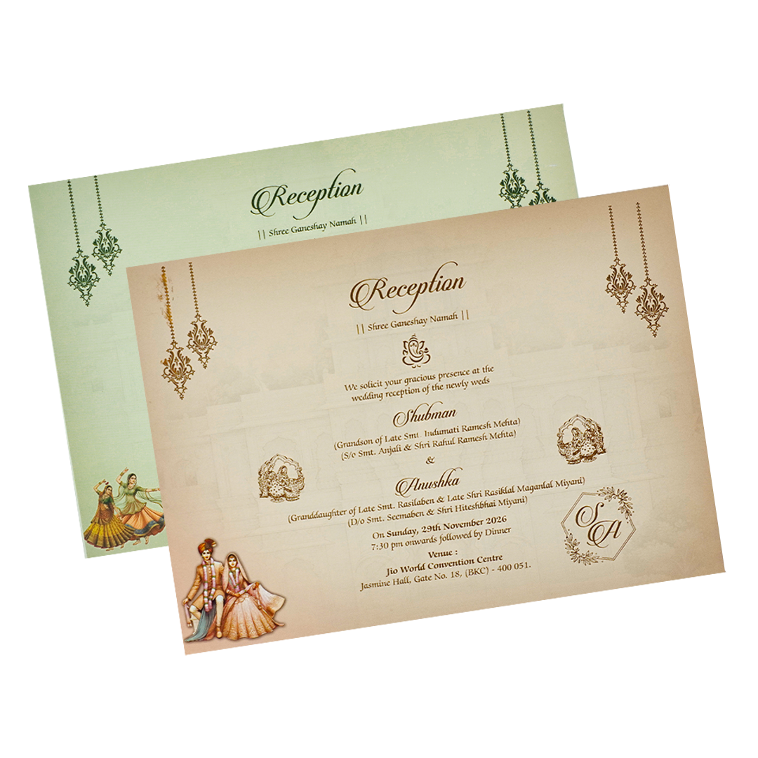 Royal Cream Ivory Padded Wedding Card-KRB09240