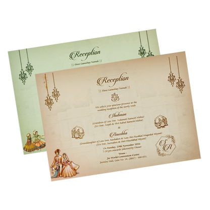 Royal Cream Ivory Padded Wedding Card-KRB09240