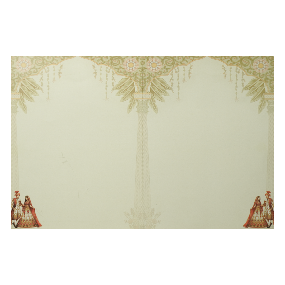 Mint Green Peacock Couple Wedding Card-KNKJ1144