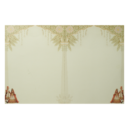 Mint Green Peacock Couple Wedding Card-KNKJ1144