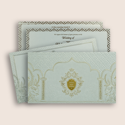 Light Grey Floral Pattern Marriage Card - KPR07540