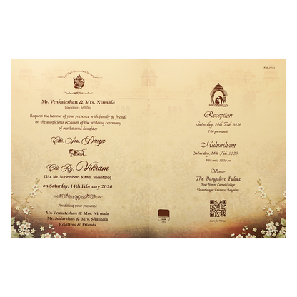 Royal Ganesha Couple Wedding Card-KNKJ1123