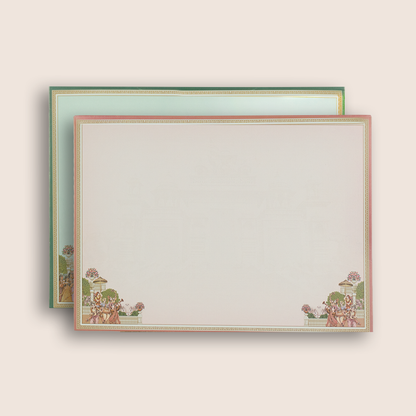 White Padded Bride Groom Wedding Card - KAA05490