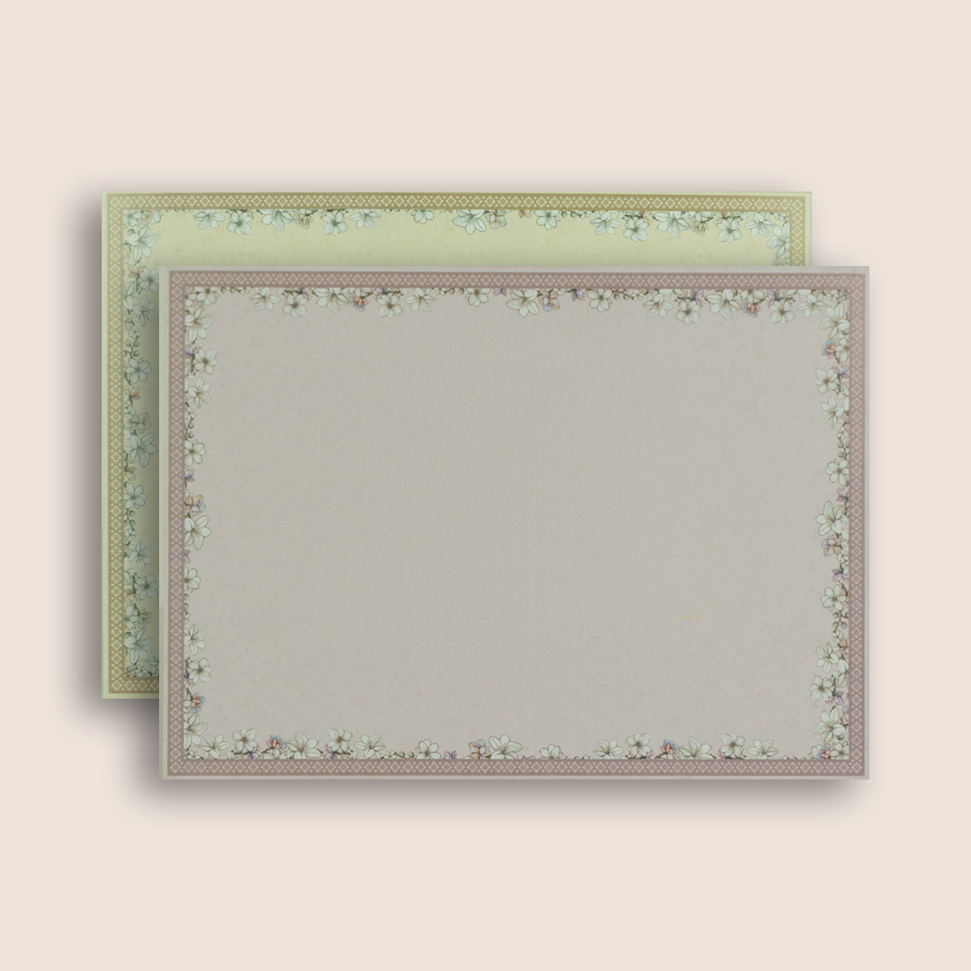 Cream Floral Padded Wedding Card - KAA05460