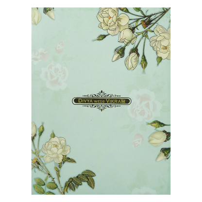 Green Yellow Floral Wedding Card-KNPS8604G