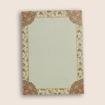 Cream Padded Floral Pattern Wedding Card - KAA06280