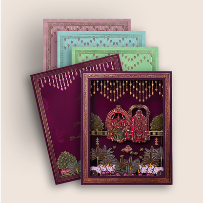 Maroon Premium Balaji Padmavathi Luxury Invitation - KNLW202570