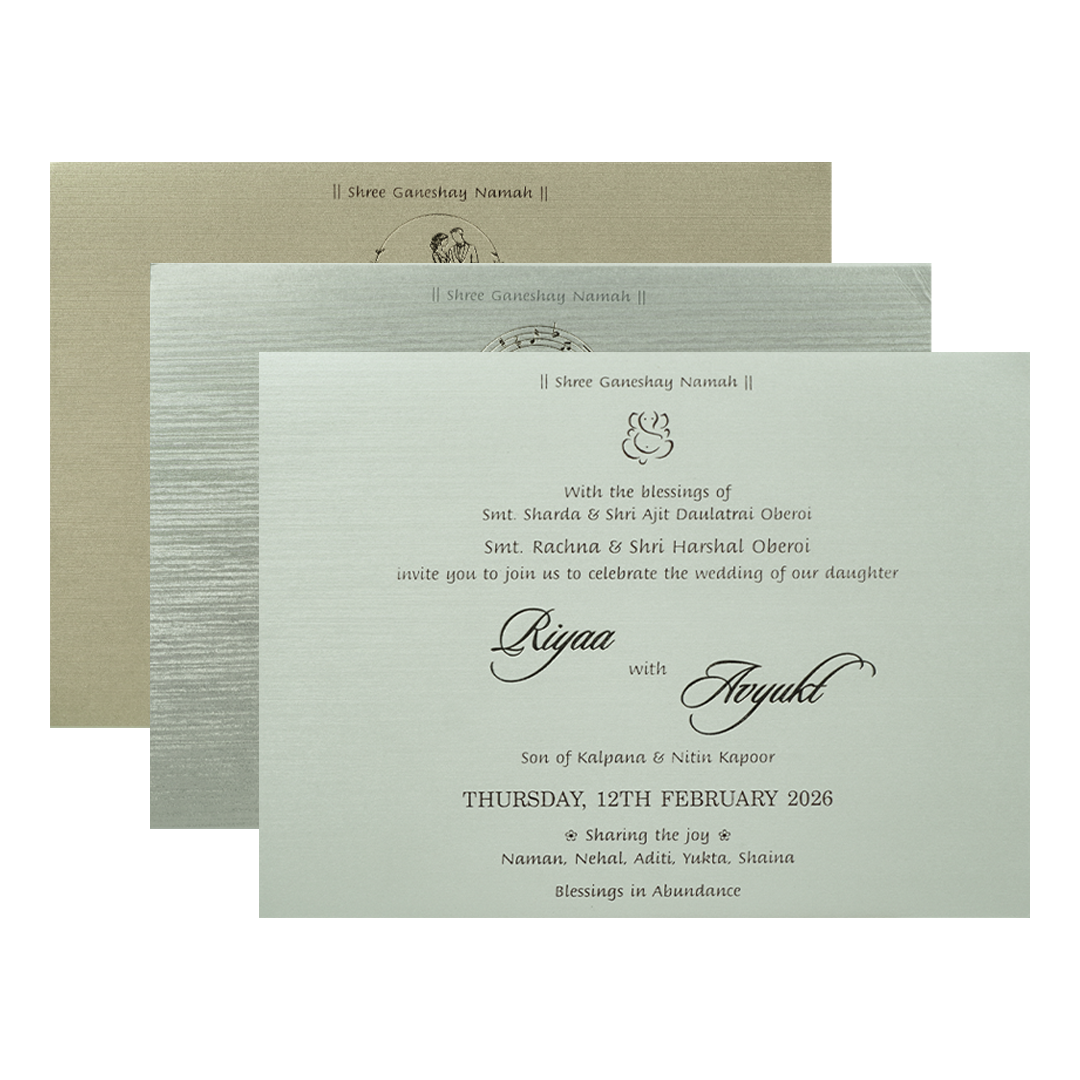 Brown Padded Floral Wedding Card-KRC31600