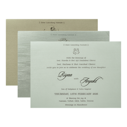 Brown Padded Floral Wedding Card-KRC31600