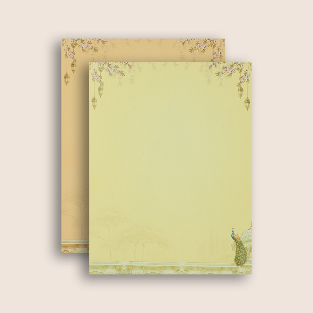 Grey Floral Palace Wedding Card - KAA05040